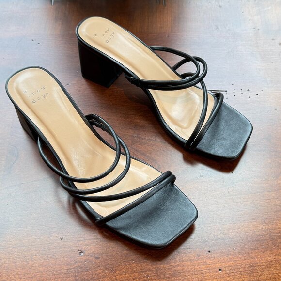 A New Day Black Strappy Heels - Picture 3 of 11